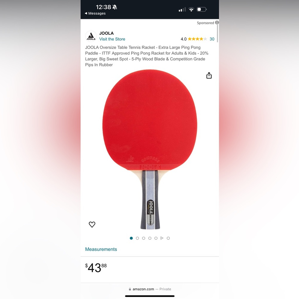 Joola Oversized Table Tennis Racket